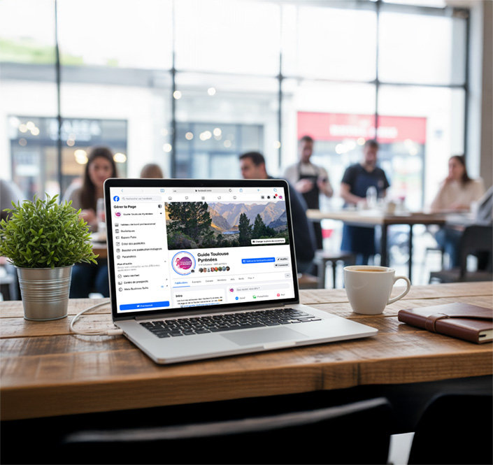 Redes sociales Guía turística en ordenador