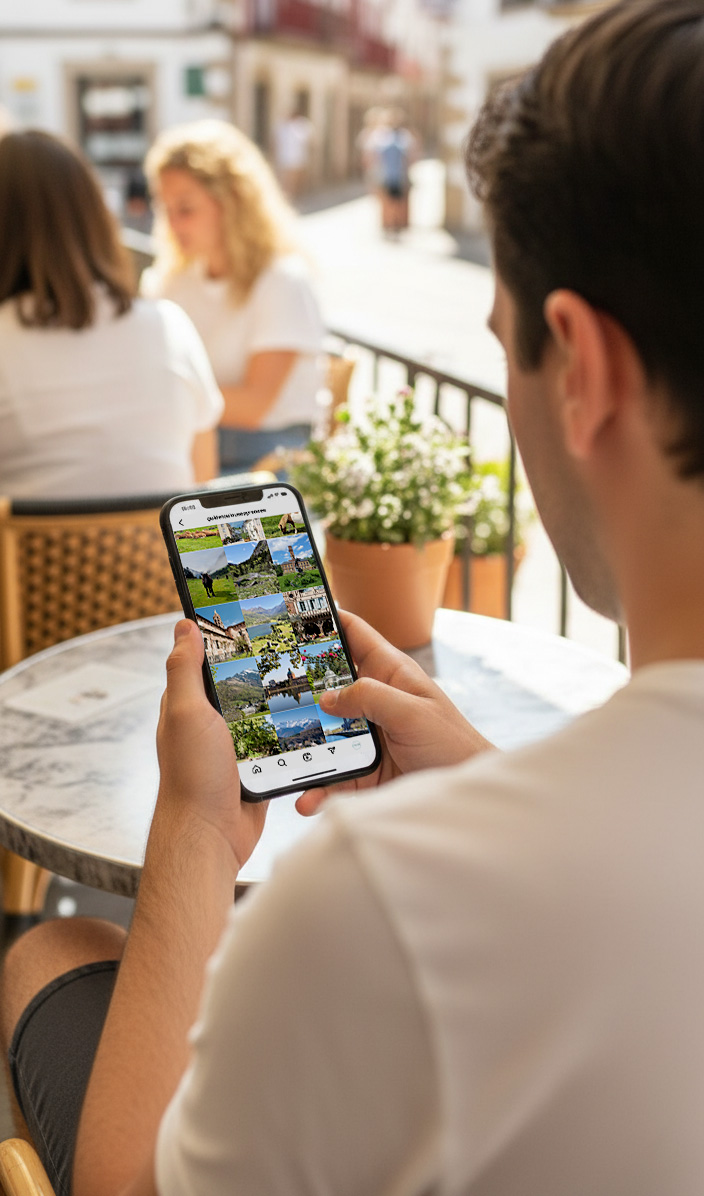 Redes sociales Guía turística en móvil
